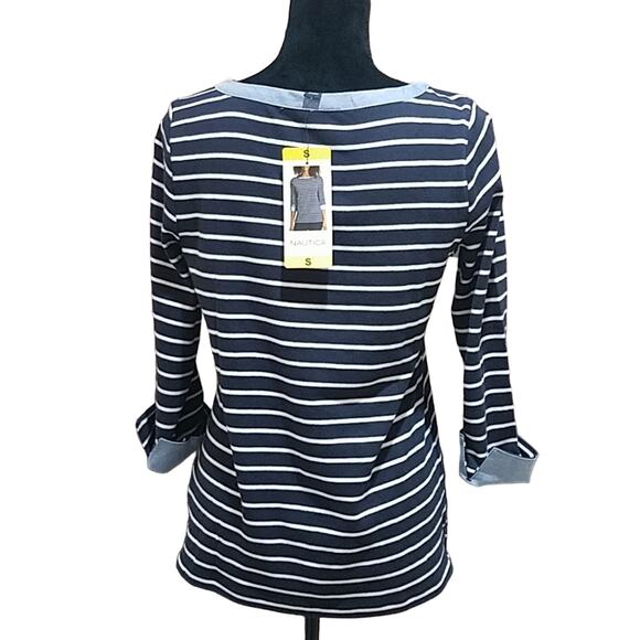 Nautica Small Striped Cotton TunicTop blue and white - Picture 3 of 4